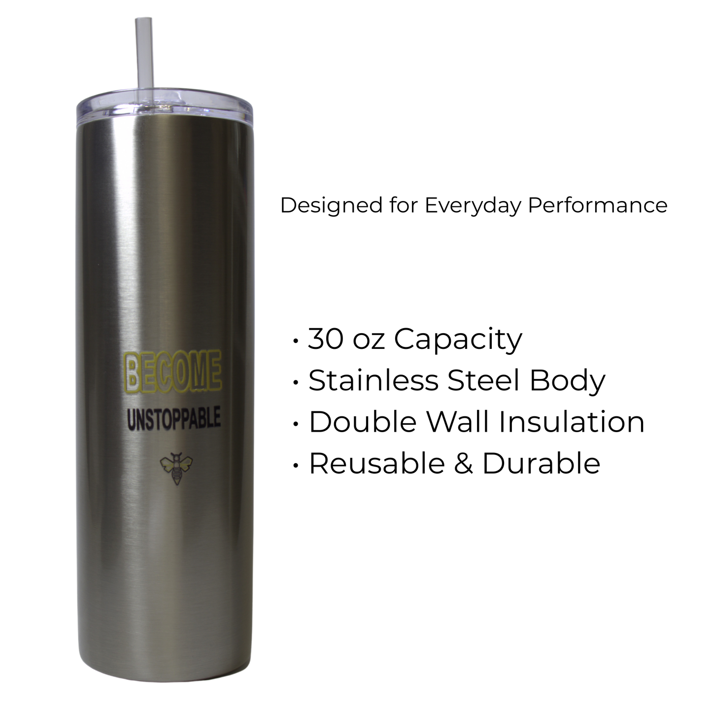 Titan Hive Motivational Tumbler 30 oz – Stainless Steel | Become Unstoppable