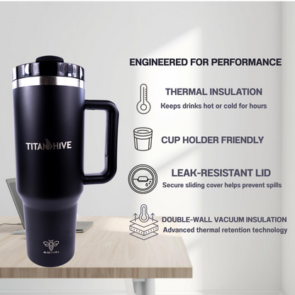 TitanHive 40 oz Insulated Tumbler with Handle